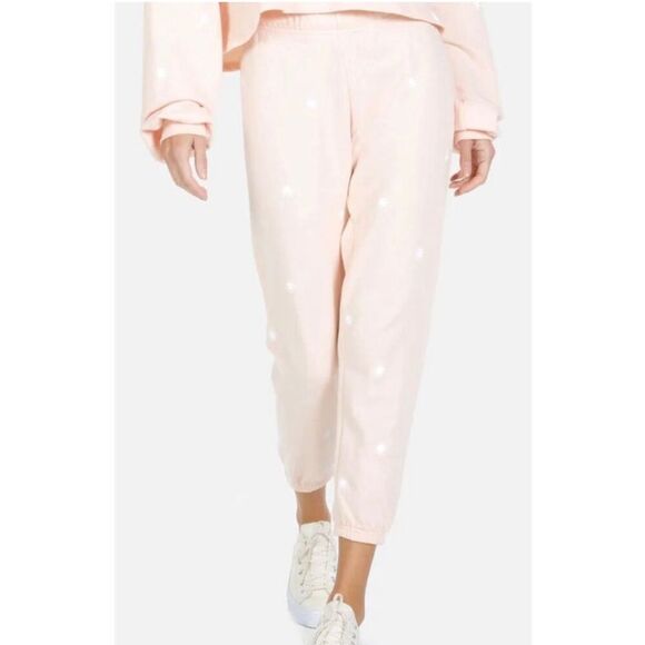 Michael Lauren Revolve NATE CROP SWEATPANT Mini Suns Medium NWT - Picture 1 of 11